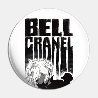 Bell Cranel Minimalist with Cool Black Typography from Danmachi Anime Pin