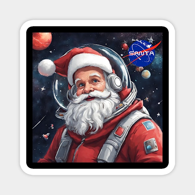 Space Santa Magnet by AimDawg's Soulful Art Creations