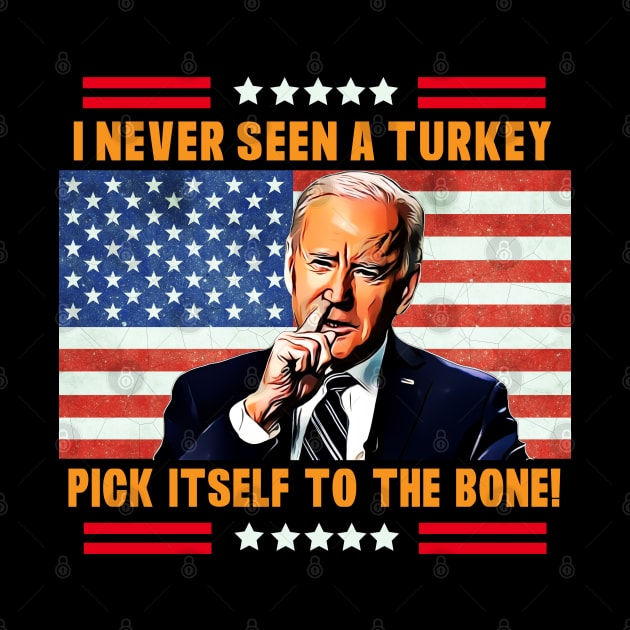 Funny Thanksgiving Political Anti-Joe Biden Design by PsychoDynamics