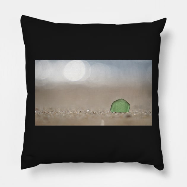 Sea Glass at the Beach Pillow by 1Redbublppasswo