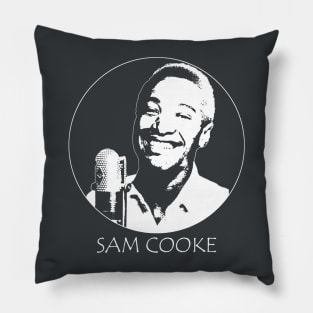 Sam Cooke black and white Pillow