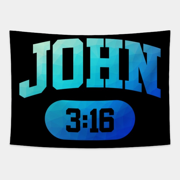 Christian Bible Verse: John 3:16 Tapestry by ChristianLifeApparel