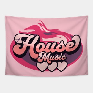 HOUSE MUSIC  - House Music Heat (Pink/cherry red) Tapestry