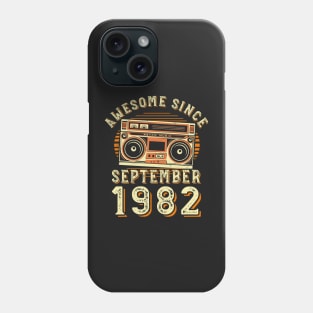 Funny Birthday Quote, Awesome Since September 1982, Cool Birthday Phone Case