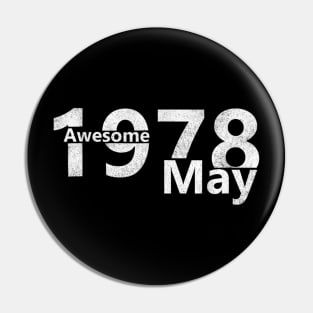 42th Birthday on May 1978 gift Pin