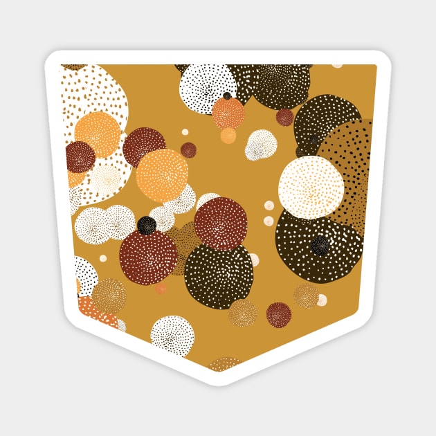 Pocket - ORIENTAL CIRCLE TEXTURES MUSTARD 2 Magnet by ninoladesign