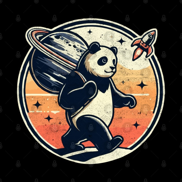 Cute Panda holding planet earth day 2024 by Kavinsky