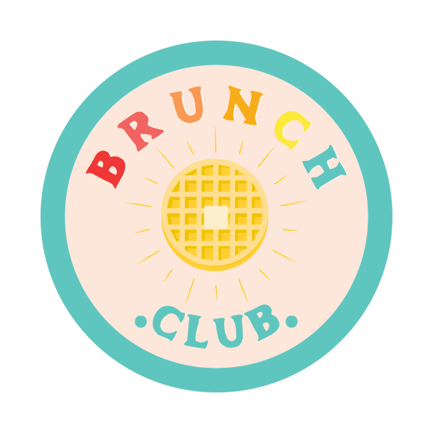 Colorful Brunch Club With Waffle by Moon Ink Design