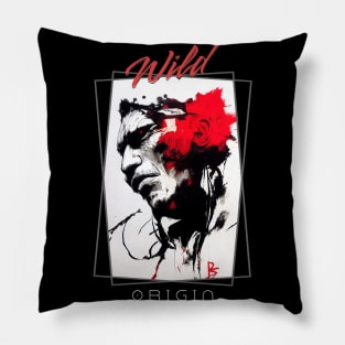 Warrior Wild Nature Free Spirit Art Brush Painting Pillow