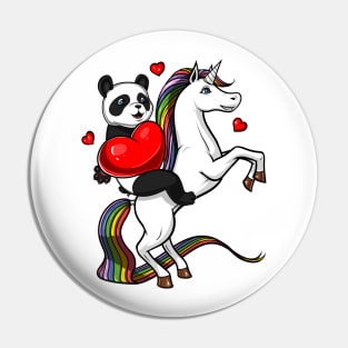 Panda Bear Riding Unicorn Pin