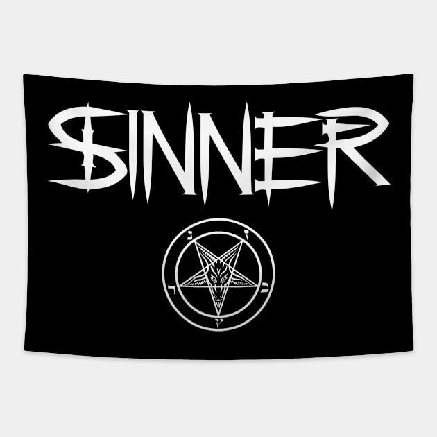 Sinner Gothic Satanic Pentagram Tapestry by KultureinDeezign