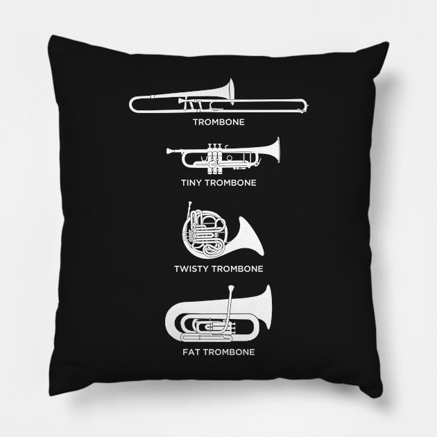 Funny Types Of Trombone | Marching Band Pillow by MeatMan