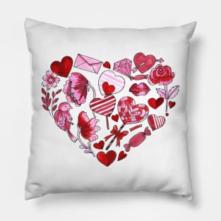 Heart shape with candy Pillow