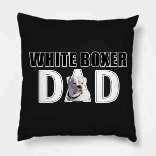 White Boxer Dog Dad Pillow