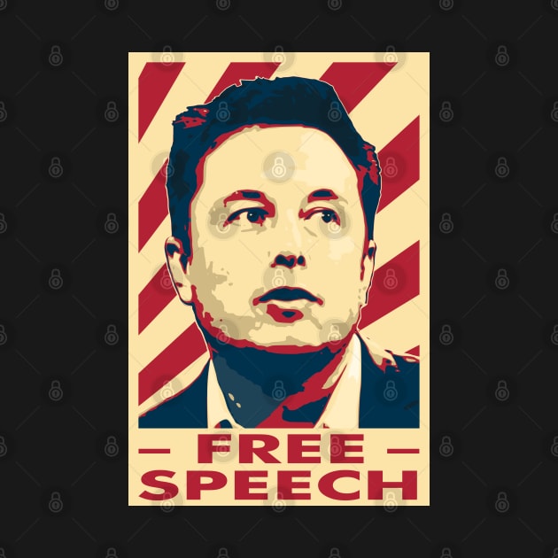 Elon Musk Free Speech Poster by Nerd_art