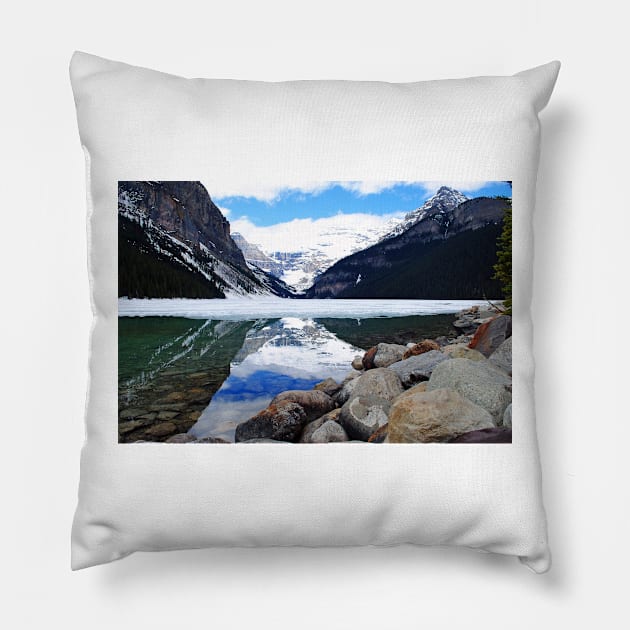 Lake Louise Victoria Glacier Alberta Canadian Rockies Canada Pillow by AndyEvansPhotos