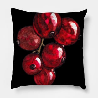 Watercolor red currant Pillow