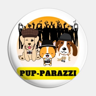 Pup-parazzi crowd - golden retriever corgi and beagle Pin