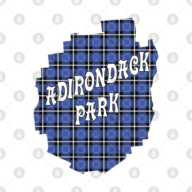 Blue Plaid Adirondack Park w/ Text by Designs by Dro