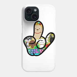 Cool rock and roll hand gesture logo drawing Phone Case