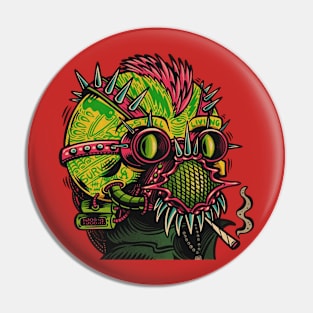 skull punk art Pin