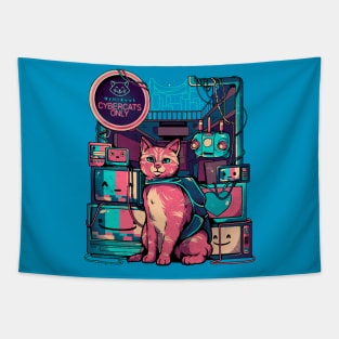 Cybercats Only - Funny Cat Geek Gift Tapestry