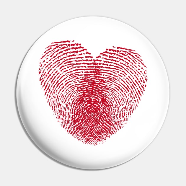 Fingerprint heart love Pin by k&f