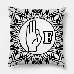 The letter F of American Sign Language - Gift Pillow