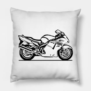 CBR1100XX Super Blackbird Motorcycle Sketch Art Pillow