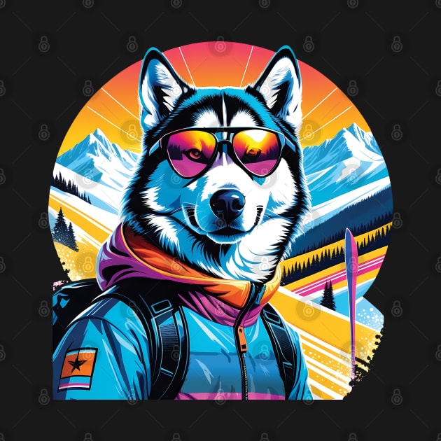 Skiing Husky Dog by ArtfulTat