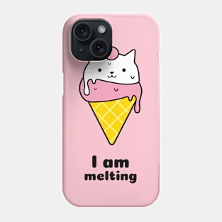 I am melting cat kitty ice cream summer Phone Case