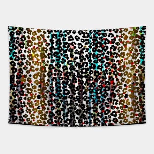 Colourful gradient unique flowers leopard stripes abstract modern 250 Pattern Tapestry