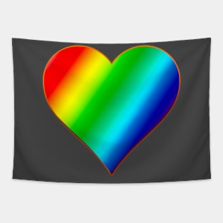 Rainbow Heart Tapestry