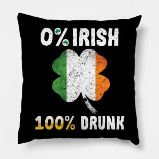 St. Patrick's Day - 0% Irish, 100% Beer Fany Pillow