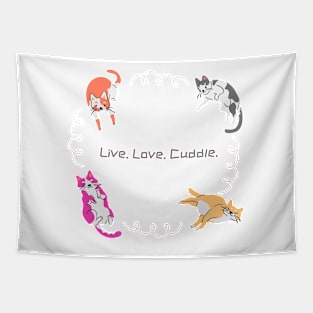 Live Love Cuddle Tapestry