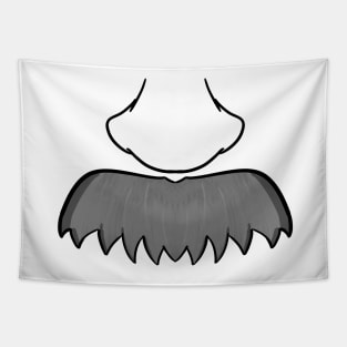 Manly Gray Mustache  - Face Mask Tapestry