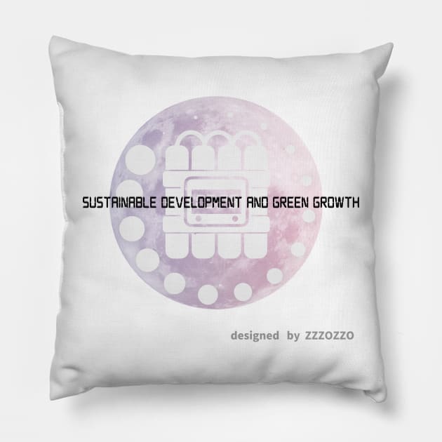 Sustainable development and green growth Pillow by zzzozzo