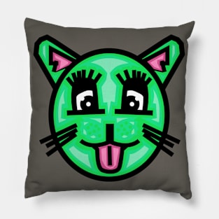 Green Female Kitty - Cat Pillow