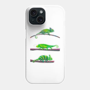 Watercolor Green Chameleons Phone Case