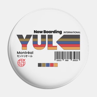 Vintage Montreal YUL Canada Retro Travel Airport Pin