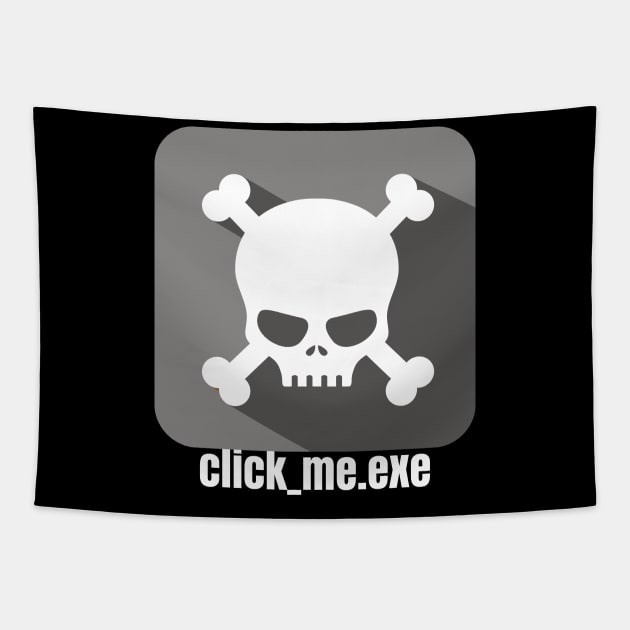 Ethical Hacker - Malware - Click_Me.exe Grey Tapestry by Cyber Club Tees
