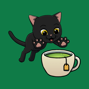 Bombay Cat excited to drink Green Tea T-Shirt