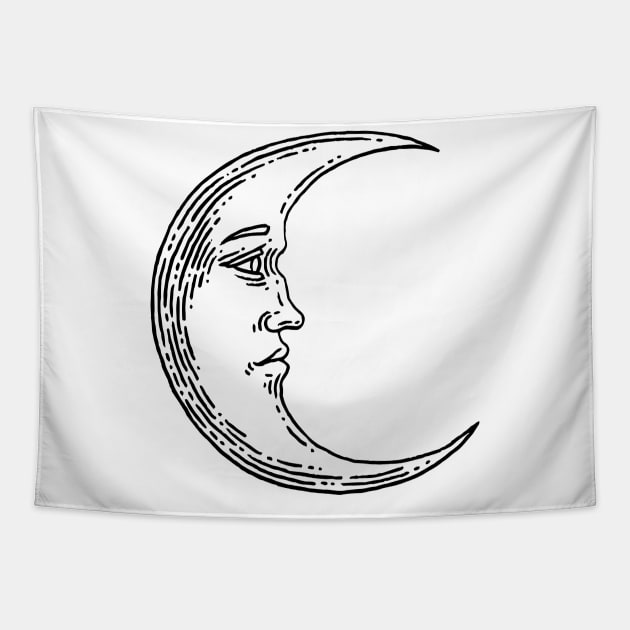 Cresent man in the moon Tapestry by D's Tee's