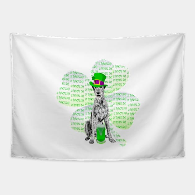 Irish Wolfhound St Patrick’s Day Design Tapestry by NikkiBear67