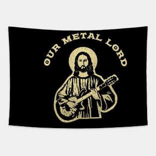 Our Metal Lord - Heavy Metal Guitarist Tapestry