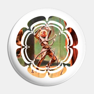 Tentacle Catches Futuristic Retro Man Robot Sci Fi Pin