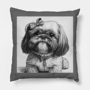 Shih Tzu Pen and Ink Pillow