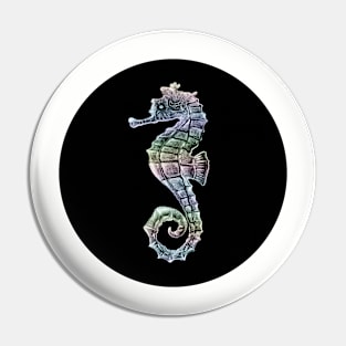 Pastel Seahorse on Black Pin
