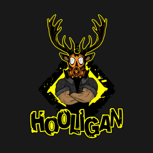 Print on a T-shirt "hooligan" depicting a deer T-Shirt