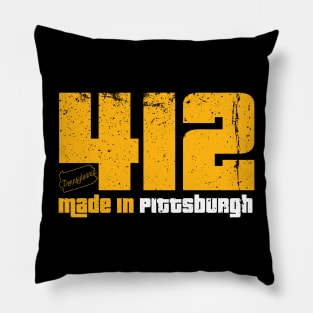 412 Made in Pittsburgh | Vintage Retro Distressed Gift Pillow